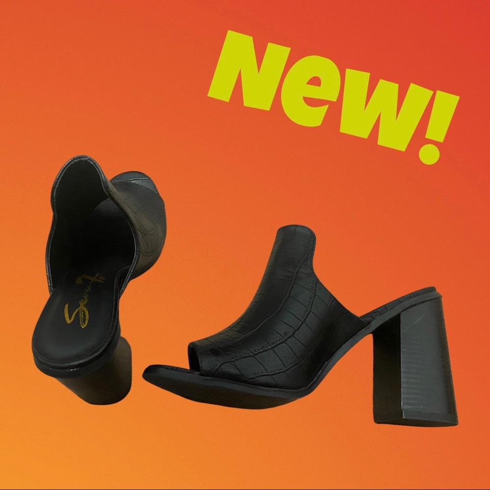 New Black square heel / 7.5 women